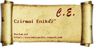 Czirmai Enikő névjegykártya